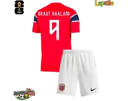 Norja Erling Haaland #9 Kotipaita Lapsille MM-kisat 2026 Lyhythihainen (+ shortsit)